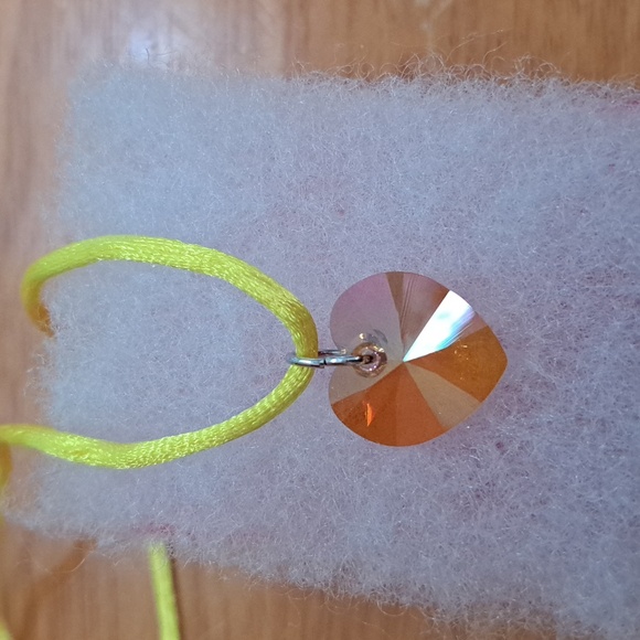 Candy Corn Crystal Heart Necklace - Picture 6 of 6